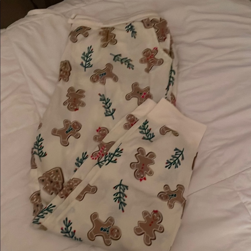 Gingerbread Print Ladies Flannel Joggers
